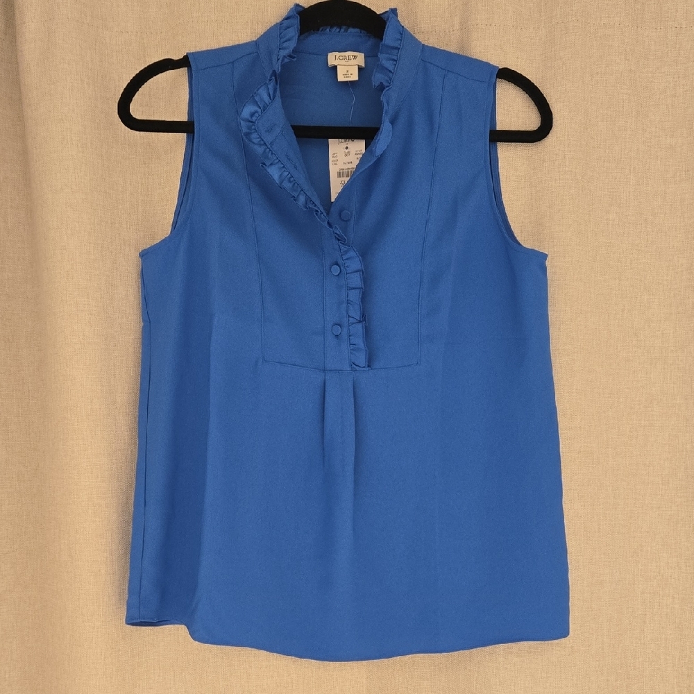 J. Crew NWT Blue Sleeveless Blouse  Size 2
